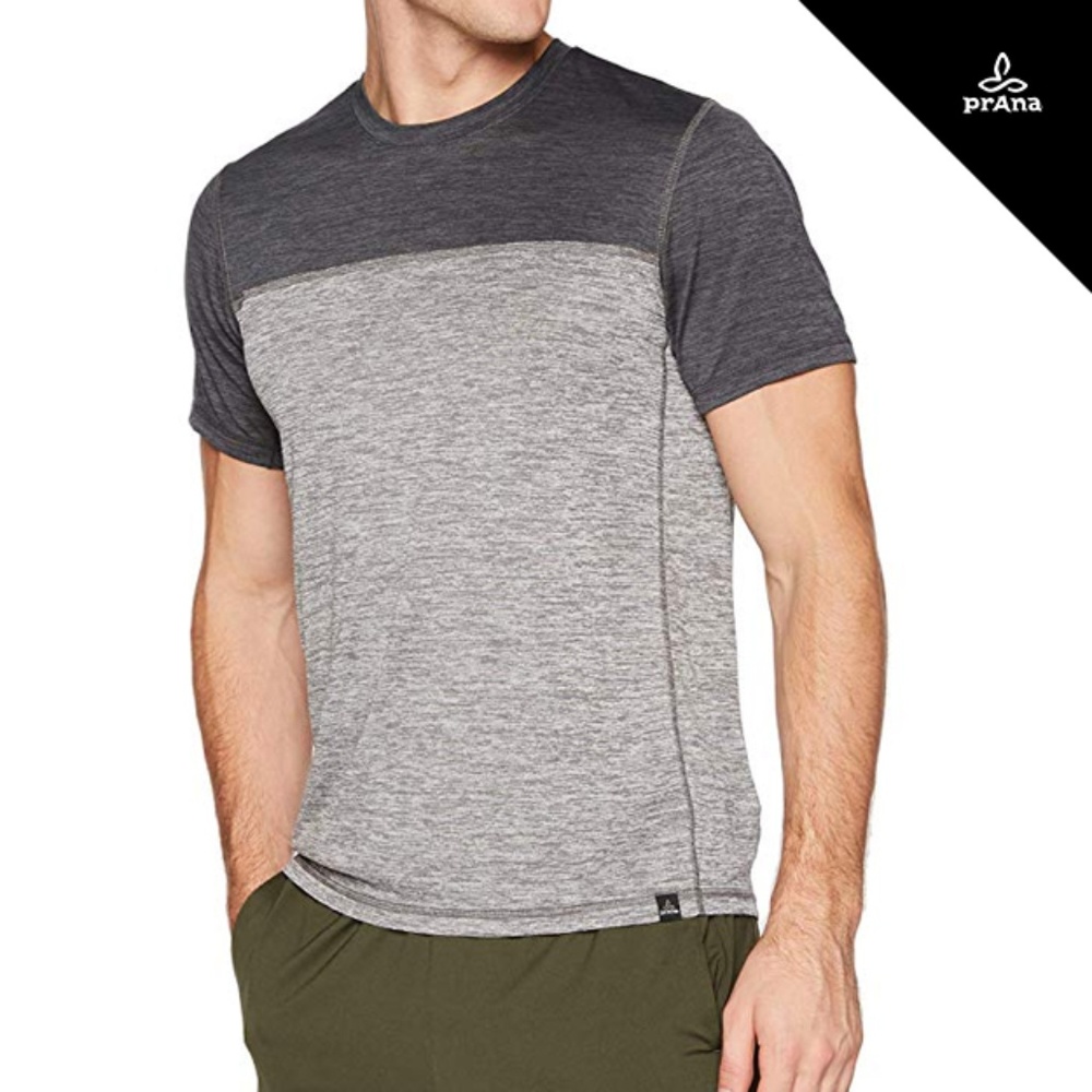 Prana Hardesty Colorblock T-Shirt - Titanium Gray